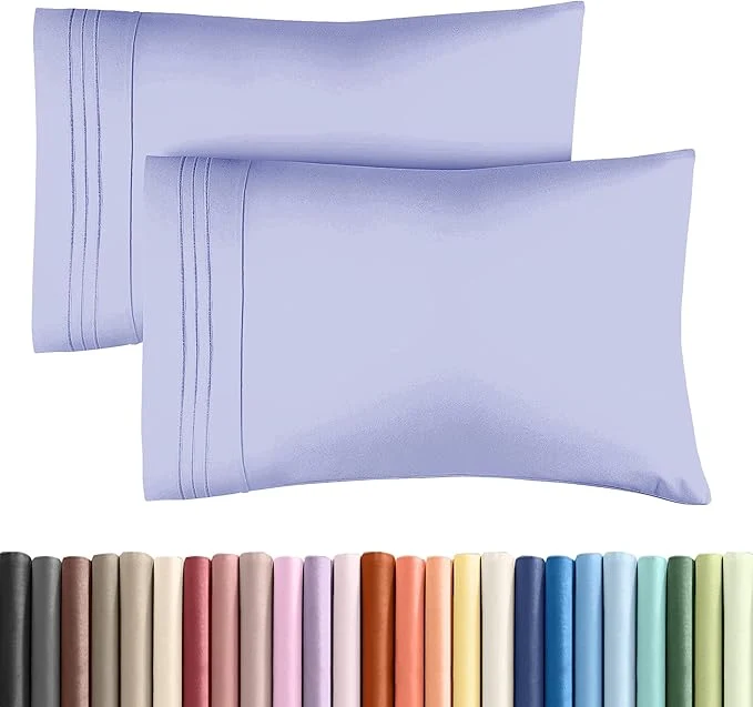 Fashionable Queen Pillow Cases Set of 2 – Ultra Soft Hotel Quality Pillowcase Covers – Comfy Cozy amp Wrinkle – Shrinkage Stain amp Fade Resistant – Machine Washable Pillow Protectors – 2 Piece Set – Lavender First-Class