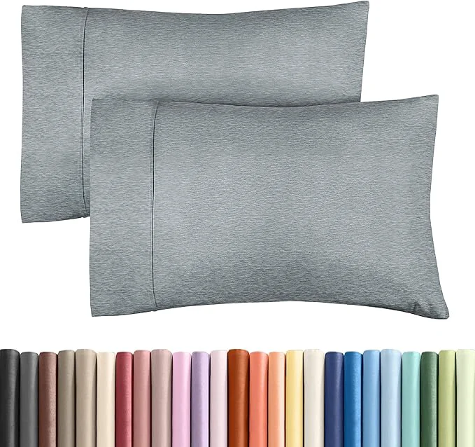 Reliable Queen Pillow Cases Set of 2 – Ultra Soft Hotel Quality Pillowcase Covers – Comfy Cozy amp Wrinkle – Shrinkage and Fade Resistant – Machine Washable Pillow Protectors – 2 Piece Set – Heathered Blue Functional