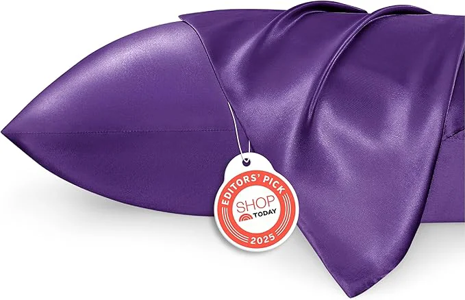 Smooth Bedsure Polyester Pillowcases Polyester Pillow Cases Queen Size Set of 2 Purple Pillow Case for Sleeping Women with Envelope Closure Gifts for Women Men 20×30 Inches 2pcs High-Grade