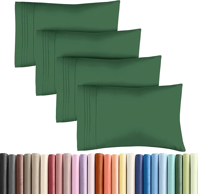 Breathable Queen Pillow Cases Set of 4 – Ultra Soft Hotel Quality Pillowcase Covers – Comfy Cozy amp Wrinkle – Shrinkage and Fade Resistant – Machine Washable Pillow Protectors – 4 Piece Set – Emerald Green Fine Crafted