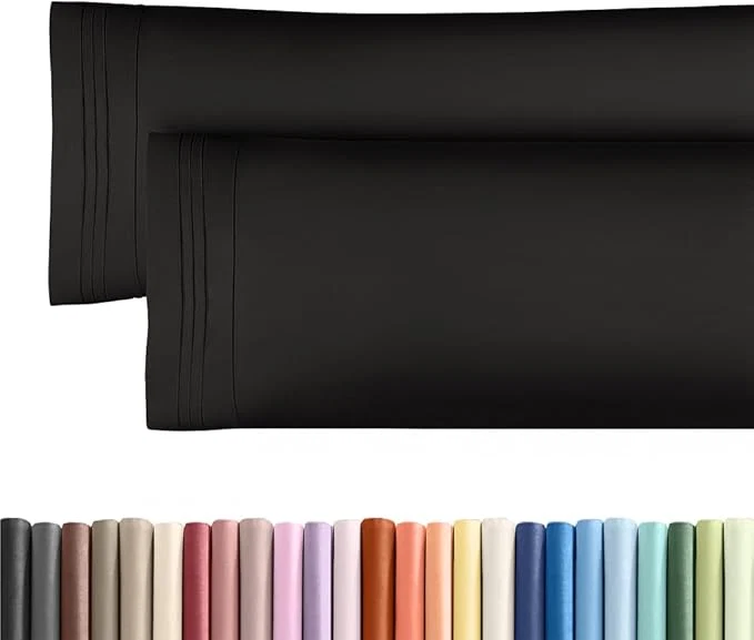 Professional Body Pillowcases Set of 2-20×54 Long Body Pillow Case – Soft Body Pillow Cover for Sleeping amp Side Sleepers – Comfy Breathable Wrinkle amp Fade – Machine Washable w Envelope Enclosure Black Modern