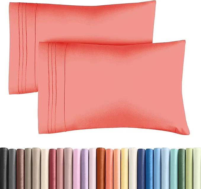 Healthy Queen Pillow Cases Set of 2 – Ultra Soft Hotel Quality Pillowcase Covers – Comfy Cozy amp Wrinkle – Shrinkage Stain and Fade Resistant – Machine Washable Pillow Protectors – 2 Piece Set – Coral Consistent