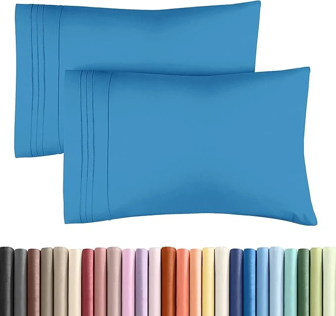 Flexible Queen Pillow Cases Set of 2 – Ultra Soft Hotel Quality Pillowcase Covers – Comfy Cozy amp Wrinkle – Shrink Stain amp Fade Resistant – Machine Washable Pillow Protectors – 2 Piece Set – Denim Blue Unique