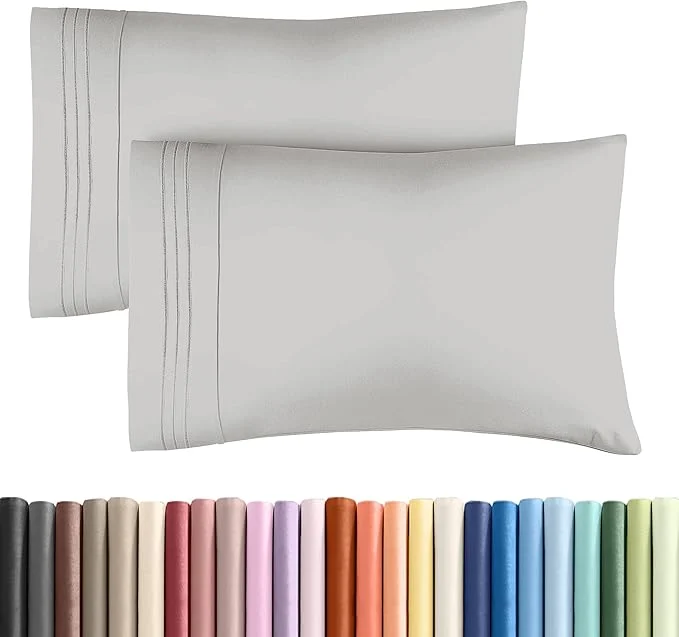 Versatile Queen Pillow Cases Set of 2 – Ultra Soft Hotel Quality Pillowcase Covers – Comfy Cozy amp Wrinkle – Shrinkage and Fade Resistant – Machine Washable Pillow Protectors – 2 Piece Set – French Grey Advanced