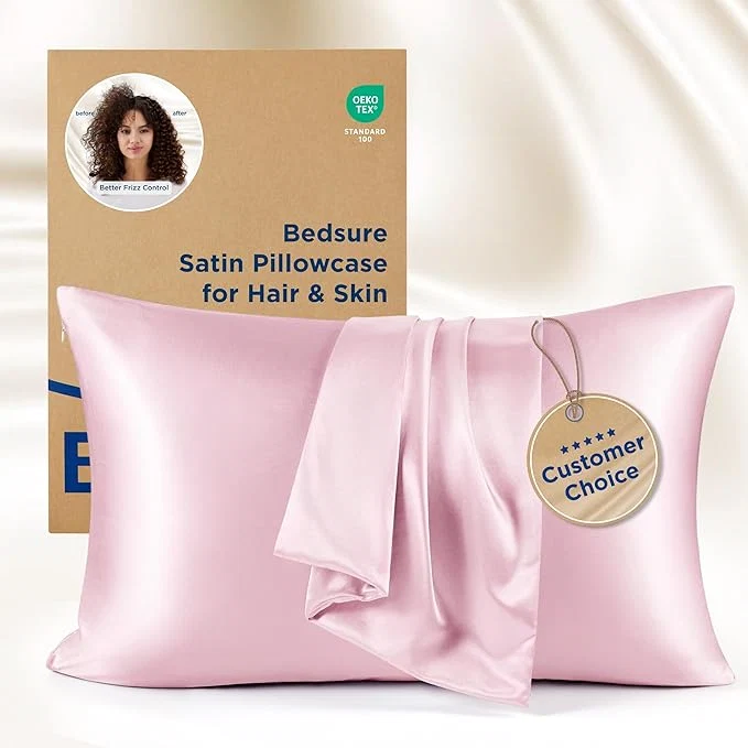 Prestigious Bedsure Satin Pillowcase for Hair and Skin Queen Similar to Silk Pillow Cases Valentine Pillow Covers Set of 2 with Envelope Closure Pink Room Decor Essentials Gifts for Women Girls 20×30 Inches Comfortable