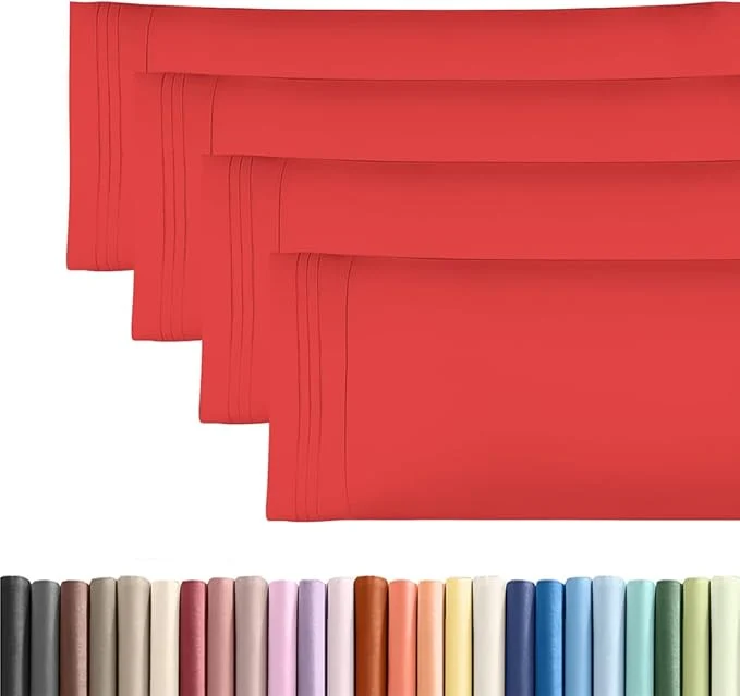 Smooth Body Pillowcases Set of 4-20×54 Long Body Pillow Case – Soft Body Pillow Cover for Sleeping amp Side Sleepers – Comfy Cozy Breathable amp Fade – Machine Washable with Envelope Enclosure – Red High-End