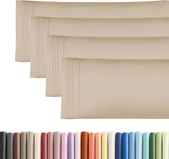 Artisan Body Pillowcases Set of 4-20×54 Long Body Pillow Case – Soft Body Pillow Cover for Sleeping amp Side Sleepers – Comfy Cozy Breathable amp Fade – Machine Washable w Envelope Enclosure – Cream Powerful