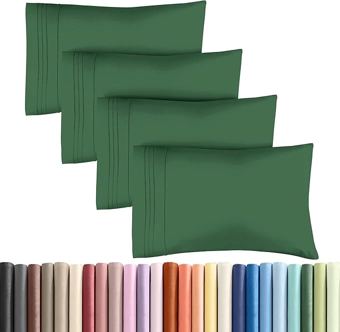 Exclusive King Pillow Cases Set of 4 – Ultra Soft Hotel Quality Pillowcase Covers – Comfy Cozy amp Wrinkle – Shrinkage and Fade Resistant – Machine Washable Pillow Protectors – 4 Piece Set – Emerald Green Reliable