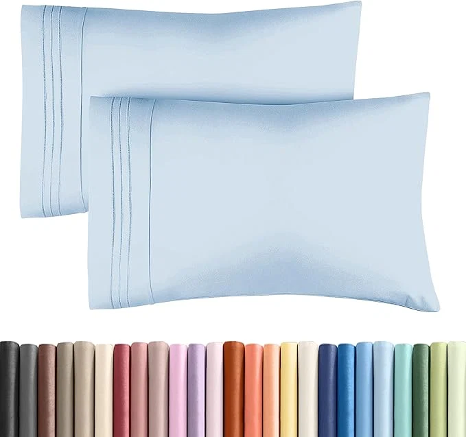 Convenient Queen Pillow Cases Set of 2 – Ultra Soft Hotel Quality Pillowcase Covers – Comfy Cozy amp Wrinkle – Shrinkage Stain amp Fade Resistant – Machine Washable Pillow Protectors – 2 Piece Set – Sky Blue Unique