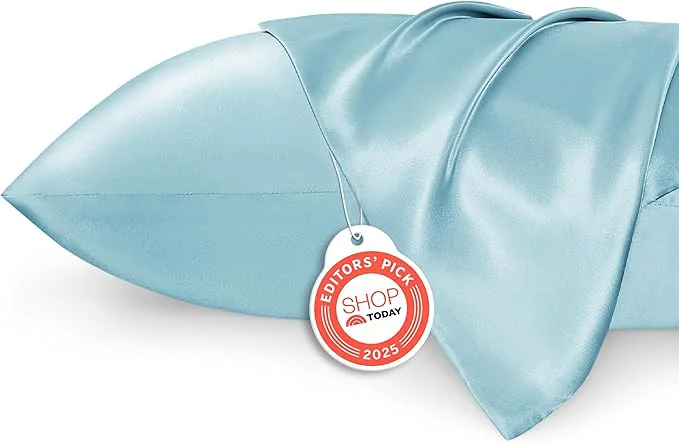 Carefully Designed Bedsure King Size Satin Pillowcase Set of 2 – Aqua Silky Pillow Cases for Hair and Skin with Envelope Closure Similar to Silk Pillow Cases Gifts for Women Men 20×36 Inches 2pcs High-Grade