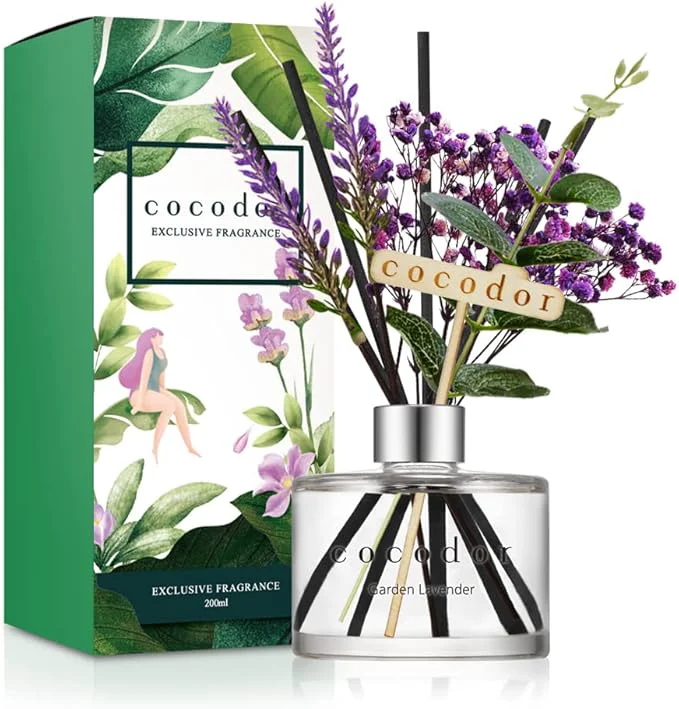 Modern COCODOR Lavender Reed Diffuser Garden Lavender 6.7oz 1 Pack Home Decor Certified