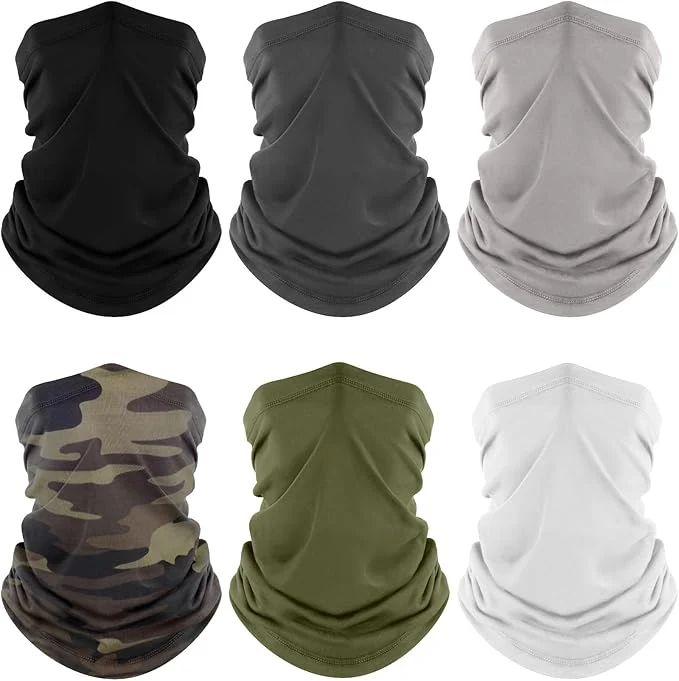 Lightweight Fuinloth Neck Gaiter 6 Pack Cooling UV Protection Bandana Face Mask Gator Scarf Certified