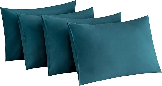 Exclusive MINIPANDA Blue-Green King Size Pillow Cases Set of 4 – Super Soft Smooth and Breathable Pillow Cases King – Envelope Design – Machine Washable Lightweight 20X40 Inches 4 Piece Exceptional