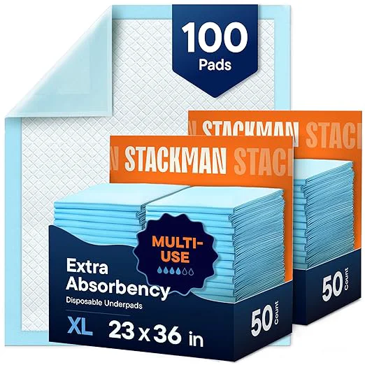Exclusive Chucks Pads Disposable 100-Pack Adult Incontinence Underpads 23 quot x36 quot Large Super Absorbent Protective Bed Pads Leak-Proof Pads – Pee Pads for Kids Adults and Pets – Dog amp Puppy Training Pads Elegant