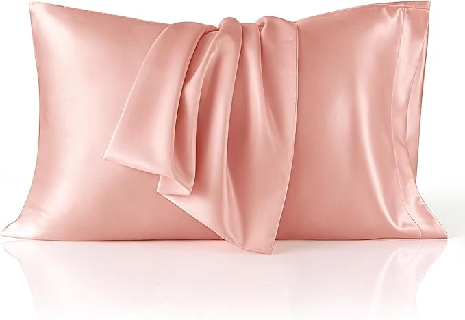 Top-Quality Bedsure King Size Satin Pillowcase Set of 2 – Peach Pink Silky Pillow Cases for Hair and Skin with Envelope Closure Similar to Silk Pillow Cases Gifts for Women Men 20×36 Inches 2pcs Versatile