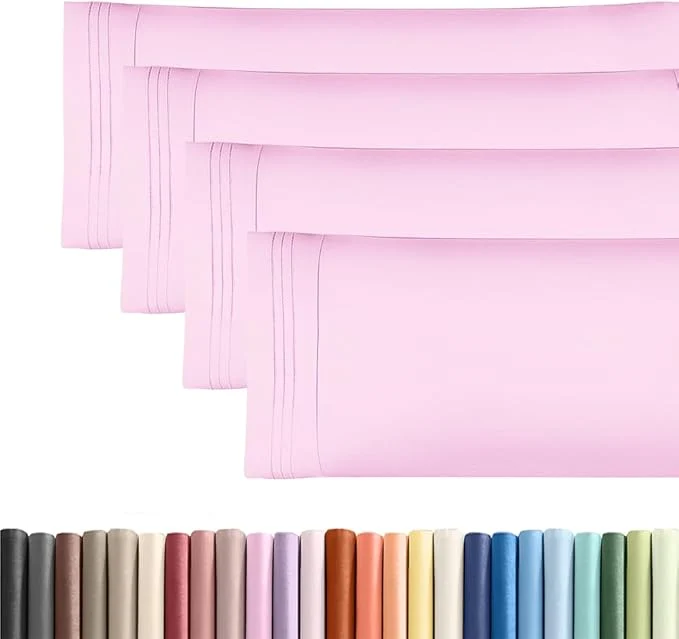Elite Body Pillowcases Set of 4-20×54 Long Body Pillow Case – Soft Body Pillow Cover for Sleeping amp Side Sleepers – Comfy Breathable amp Fade – Machine Washable w Envelope Enclosure – Light Pink Flexible