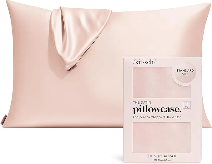 Reliable Kitsch Satin Pillowcase with Zipper for Hair amp Skin – Softer Than Silk Pillow Cases Smooth Cooling Satin Pillow Case Wrinkle- Machine Washable – Pillow Cases Standard Size 19×26 – Blush Fine