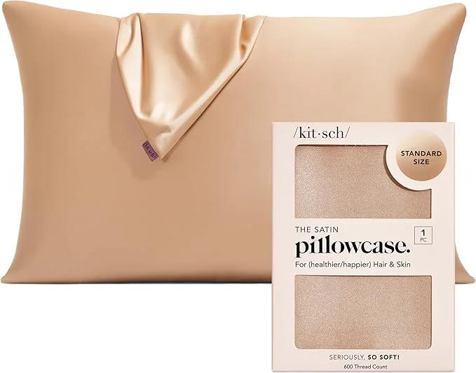 Innovative Kitsch Satin Pillowcase with Zipper for Hair amp Skin – Softer Than Silk Pillow Cases Cooling Satin Pillow Case Wrinkle- Machine Washable – Pillow Cases Standard Size 19×26 – Champagne Contemporary