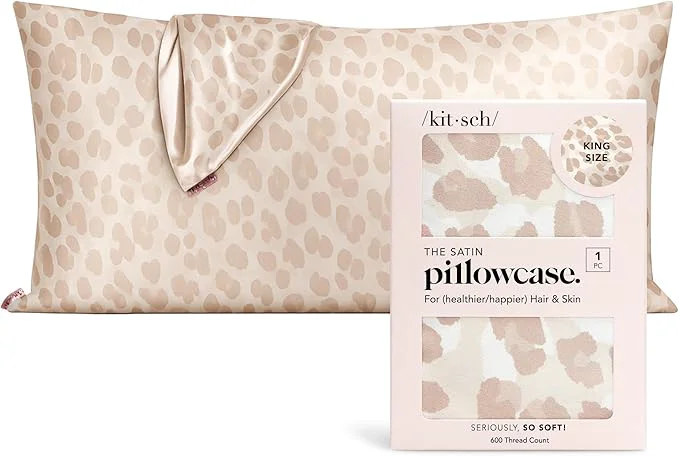 Top-Quality Kitsch Satin Pillowcase with Zipper for Hair amp Skin – Softer Than Silk Pillow Cases Smooth Cooling Satin Pillow Case Wrinkle- Machine Washable – King Size Satin Pillow Case 19×36 – Leopard Smart