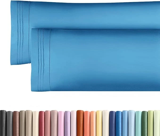 Solid Body Pillowcases Set of 2-20×54 Long Body Pillow Case – Soft Body Pillow Cover for Sleeping amp Side Sleepers – Comfy Breathable amp Wrinkle – Machine Washable w Envelope Enclosure Denim Blue