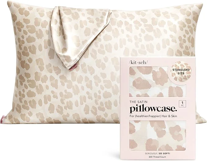 World-Class Kitsch Satin Pillowcase with Zipper for Hair amp Skin – Softer Than Silk Pillow Cases Smooth Cooling Satin Pillow Case Wrinkle- Machine Washable – Pillow Cases Standard Size 19×26 – Leopard Convenient