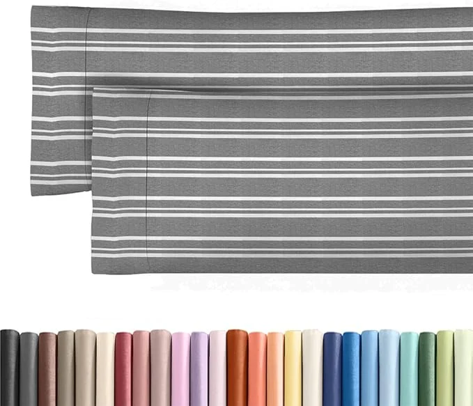 Proven Body Pillowcases Set of 2-20×54 Long Body Pillow Case – Soft Body Pillow Cover for Sleeping amp Side Sleepers – Comfy Wrinkle amp Fade – Machine Washable w Envelope Enclosure Grey Stripes 3 Fashionable