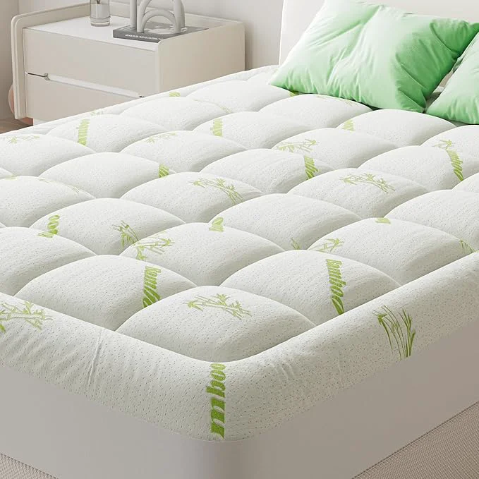 Next-Generation DUMOS Twin Size Ultra Soft Mattress Topper Viscose Derived from Bamboo Pillow Top Mattress Pad with Stretchable Pockets Breathable Cooling Topper for Back Pain Relief Environmentally Friendly
