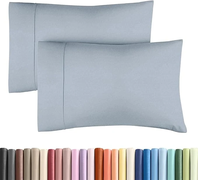 Specialty Standard Pillow Cases Set of 2 – Ultra-Soft Hotel Quality Pillowcase Covers – Comfy amp Wrinkle – Stain and Fade Resistant – Machine Washable Pillow Protectors – 2 Piece Set – Heathered Blue Minimalist