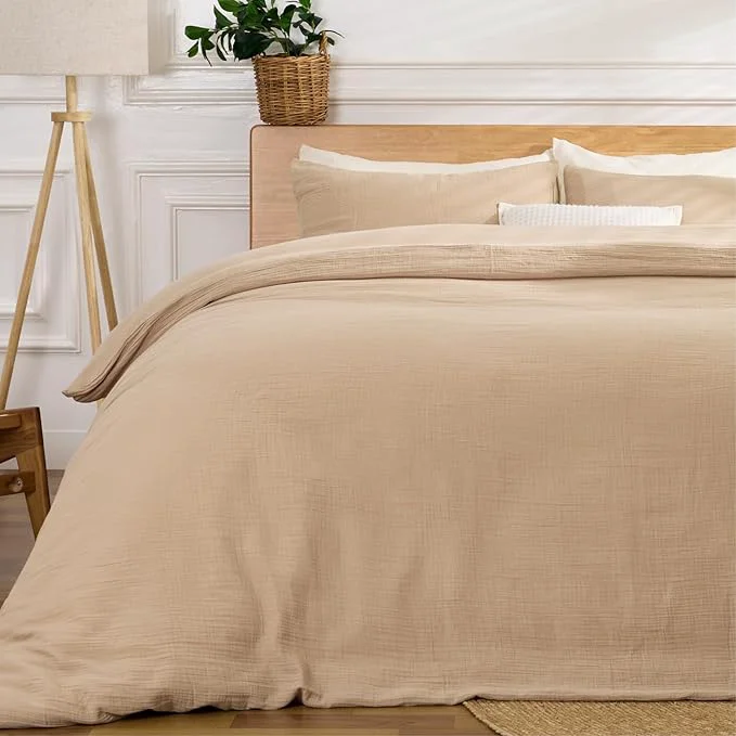 High-Grade Sandwashed Cotton Duvet Cover King Soft King Size Duvet Cover Set 3 Pieces with Zipper Clousre amp Corner Buttons Linen King 104 x 90 Specialty