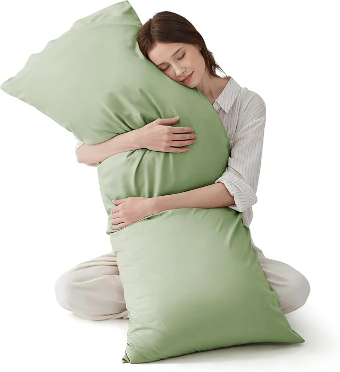 Stylish Bedsure Body Pillow Cover Cooling Body Pillow Pillowcase for Hot Sleepers Rayon Derived from Bamboo PureWoven Silky Soft Long Pillow Case Cover with Envelope Closure Sage Green 20×54 Inches Smart