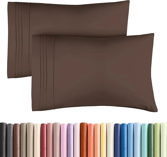 Fashionable Standard Pillow Cases Set of 2 – Ultra-Soft Hotel Quality Pillowcase Covers – Comfy amp Wrinkle – Stain and Fade Resistant – Machine Washable Pillow Protectors – 2 Piece Set – Standard Size Brown Dependable
