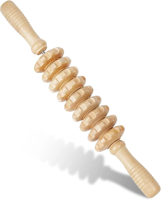 Elegant Liitrton Manual Wooden Fascia Massage Roller Trigger Points Expertly Made