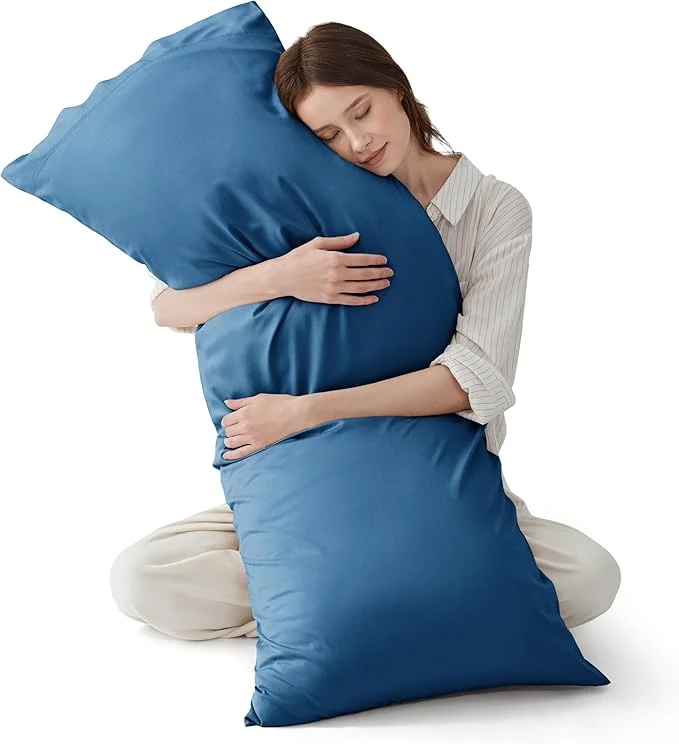 Comfortable Bedsure Body Pillow Cover – Teal Long Cooling Pillow Cases PureWoven Rayon Derived from Bamboo Cool Body Pillowcase with Envelope Closure for Women Men 1 Pack 20×54 Inches Traditional
