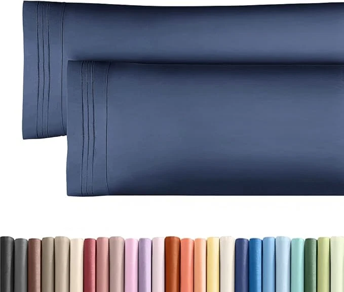 Certified Body Pillowcases Set of 2-20×54 Long Body Pillow Case – Soft Body Pillow Cover for Sleeping amp Side Sleepers – Comfy Breathable amp Wrinkle – Machine Washable w Envelope Enclosure Navy Blue Contemporary