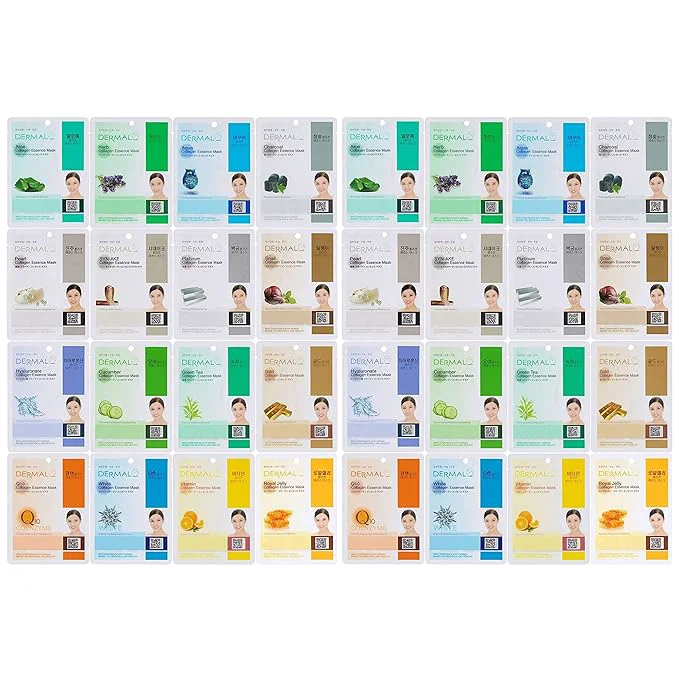 Detailed DERMAL 32 Combo Pack Made in Korea Facial Mask – 20 Years of K-Beauty Premium Material