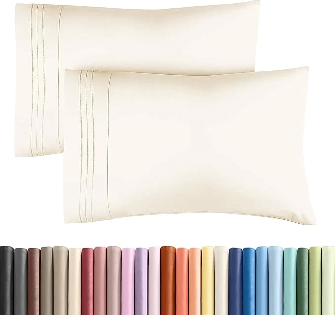 Clean Queen Pillow Cases Set of 2 – Ultra Soft Hotel Quality Pillowcase Covers – Comfy Cozy amp Wrinkle – Shrinkage Stain amp Fade Resistant – Machine Washable Pillow Protectors – 2 Piece Set – Off White Dependable