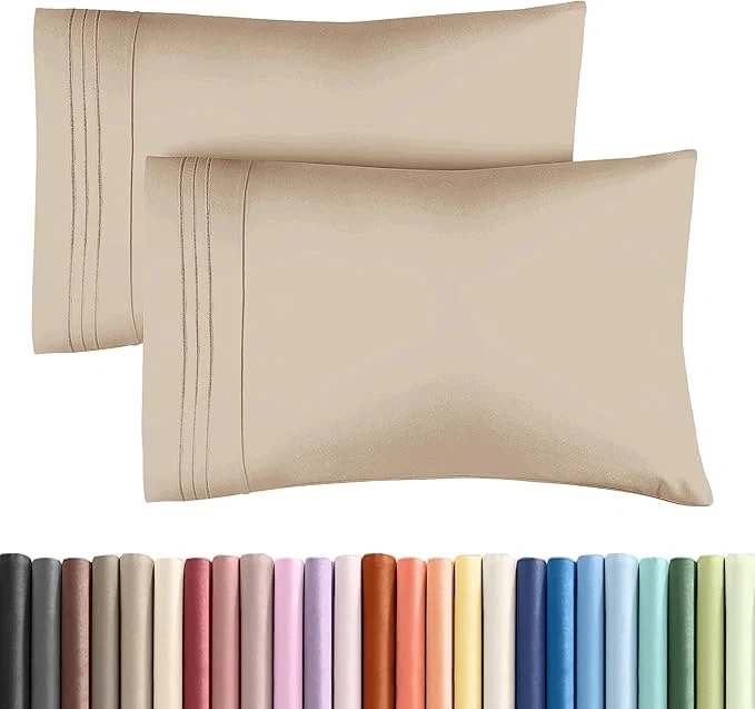 High-End Queen Pillow Cases Set of 2 – Ultra Soft Hotel Quality Pillowcase Covers – Comfy Cozy amp Wrinkle – Shrinkage Stain and Fade Resistant – Machine Washable Pillow Protectors – 2 Piece Set – Cream Outstanding