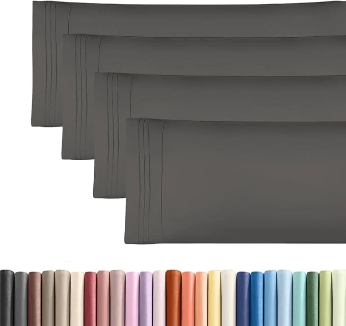 Long-Lasting Body Pillowcases Set of 4-20×54 Long Body Pillow Case – Soft Body Pillow Cover for Sleeping amp Side Sleepers – Comfy Breathable amp Fade – Machine Washable with Envelope Enclosure – Charcoal Prestigious