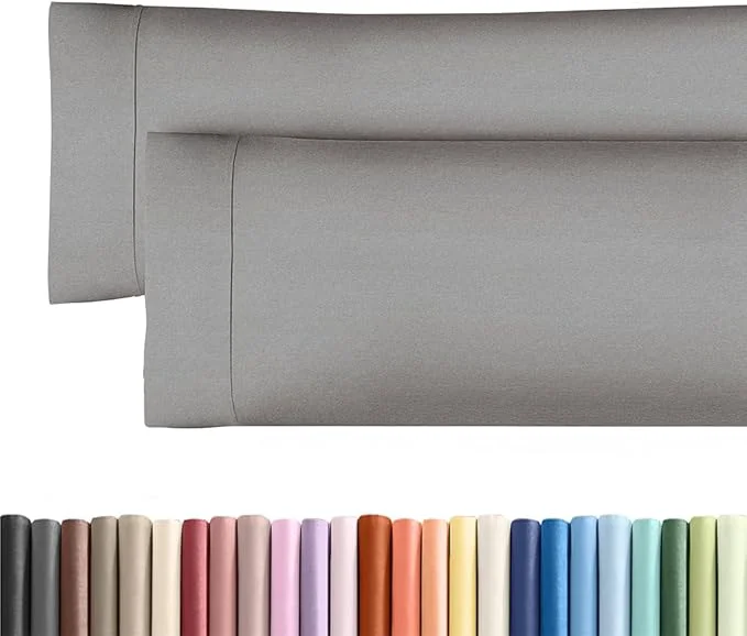 Crafted Body Pillowcases Set of 2-20×54 Long Body Pillow Case – Soft Body Pillow Cover for Sleeping amp Side Sleepers – Comfy Wrinkle amp Fade – Machine Washable w Envelope Enclosure Heathered Grey Classic