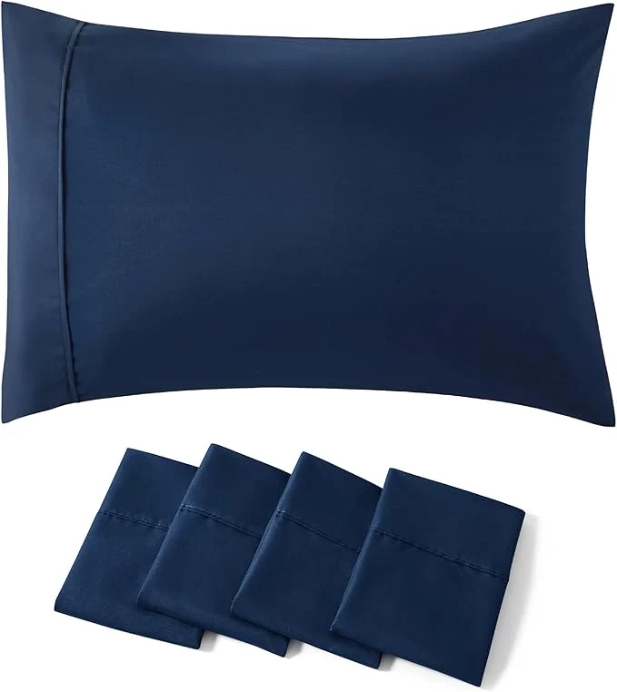 Trusted Bedsure King Size Pillow Cases Set of 4 – Navy Brushed Microfiber Pillowcases 4 Pack Super Soft Pillowcase Pillow Case Cover with Envelope Closure for Kids Wrinkle Fade Resistant 20×36 Inches Eco-Friendly