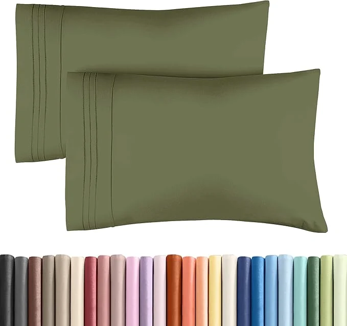 Sophisticated Queen Pillow Cases Set of 2 – Ultra Soft Hotel Quality Pillowcase Covers – Comfy Cozy amp Wrinkle – Shrink Stain amp Fade Resistant – Machine Washable Pillow Protectors – 2 Piece Set – Sage Green Casual