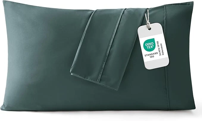 Pure Bedsure Queen Pillow Cases Set of 2 – Forest Green Brushed Microfiber Pillowcase 2 Pack Super Soft and Cozy Pillow Case Covers with Envelope Closure for Kids Wrinkle Fade Resistant 20×30 Inches Stylish