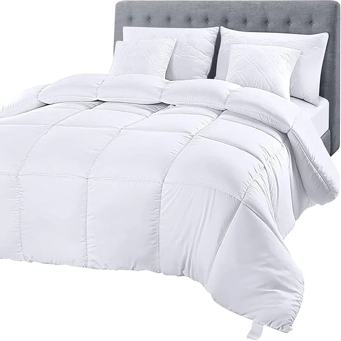 Convenient Utopia Bedding Comforter Duvet Insert Quilted Comforter with Corner Tabs Box Stitched Down Comforters King Size White Exclusive