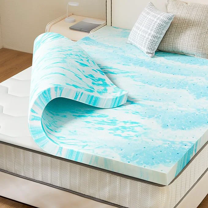 World-Class Mattress Topper Twin XL – 2 Inch Memory Foam Cooling Gel Infused Bed Topper for Back Pain CertiPUR-US Convenient