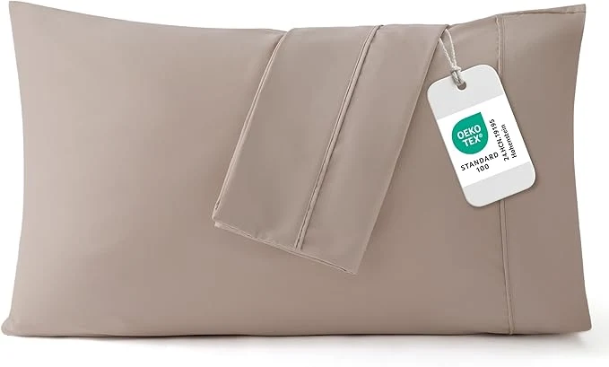 Breathable Bedsure Queen Pillow Cases Set of 2 – Khaki Brushed Microfiber Pillowcase 2 Pack Super Soft Pillowcase Pillow Case Covers with Envelope Closure for Kids Wrinkle Fade Resistant 20×30 Inches Superior