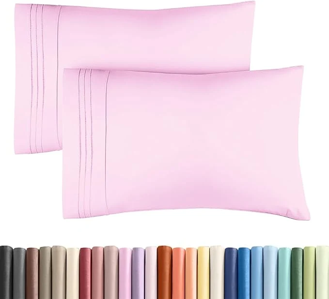 User-Friendly King Standard Pillow Cases Set of 2 – Ultra-Soft Hotel Quality Pillowcase Covers – Comfy Cozy amp Fade – Wrinkle Resistant – Machine Washable Pillow Protectors – 2 Piece Set – Light Pink Long-Lasting