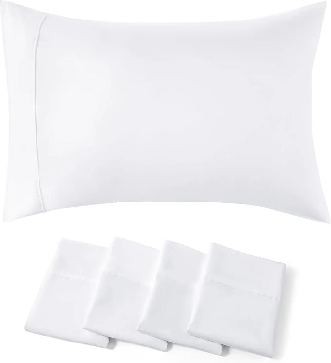 Breathable Bedsure Queen Pillow Cases Set of 4 – White Brushed Microfiber Pillowcases 4 Pack Super Soft Pillowcase Pillow Case Covers with Envelope Closure for Kids Wrinkle Fade Resistant 20×30 Inches Powerful
