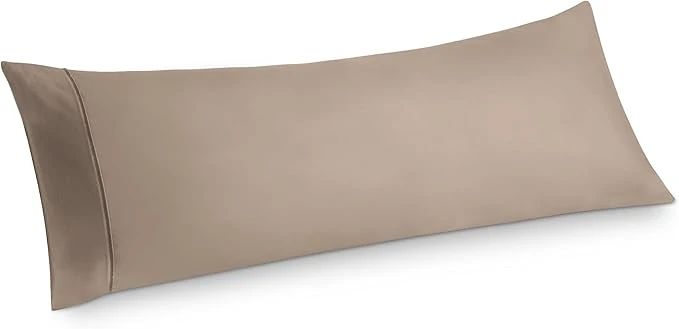 Long-Lasting Bedsure Body Pillow Case Cover – Taupe Brushed Microfiber Long Pillow Cases Ultra Soft and Cozy Body Pillowcase with Envelope Closure for Kids Wrinkle Fade Resistant 1 Pack 20×54 Inches Unique