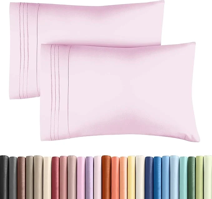 Organic Queen Pillow Cases Set of 2 – Ultra Soft Hotel Quality Pillowcase Covers – Comfy Cozy amp Wrinkle – Shrinkage Stain and Fade Resistant – Machine Washable Pillow Protectors – 2 Piece Set – Pink Versatile