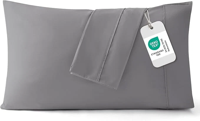 High-Grade Bedsure King Size Pillow Cases Set of 2 – Silver Grey Brushed Microfiber Pillowcases 2 Pack Super Soft Pillow Case Cover with Envelope Closure for Kids Wrinkle Fade Resistant 20×36 Inches Clean